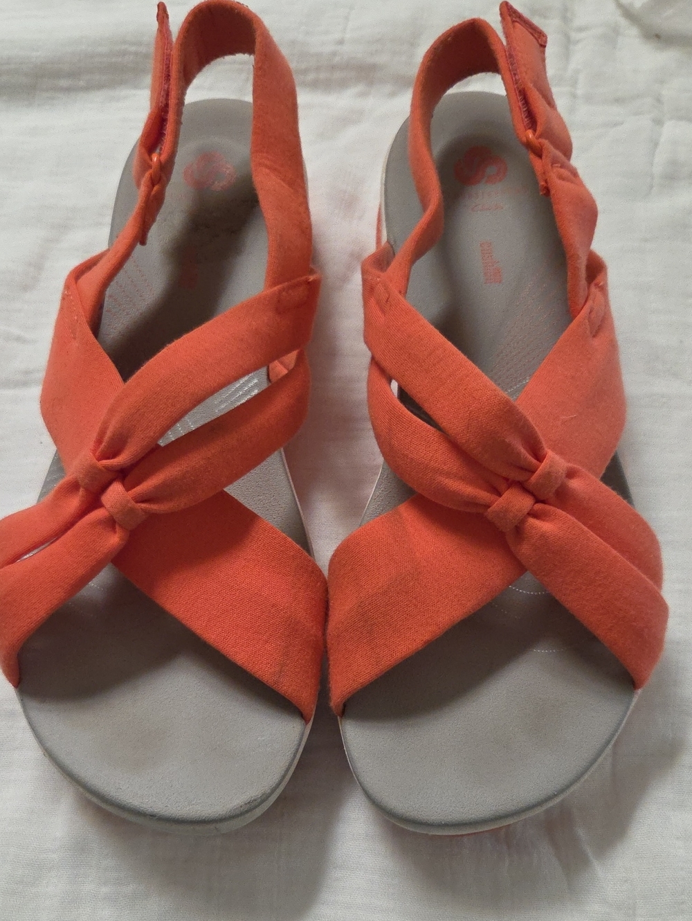 Cloudsteppers by Clarks Coral Orange Knotted Slingback Sandals